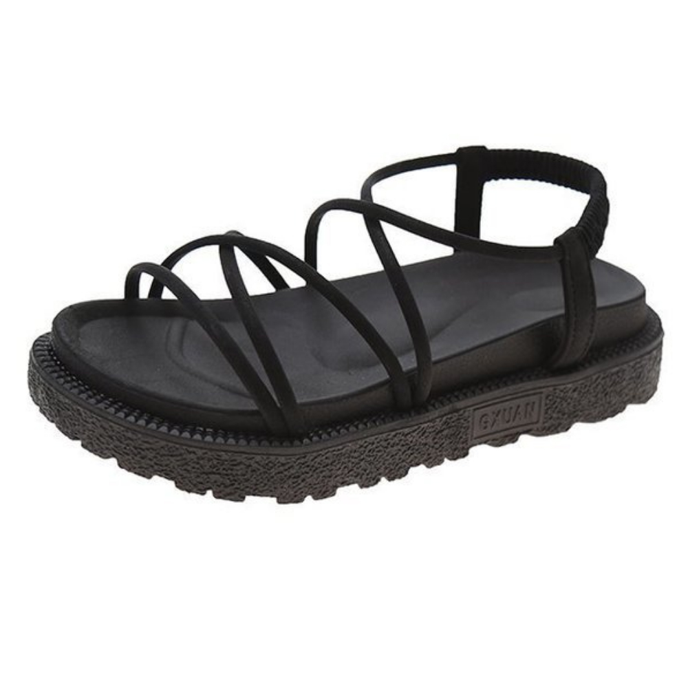 키높이 여성샌들 2cm 스트랩 여름 흠뻑쇼신발 글리터 플랫폼 통굽 발편한 - 상세 이미지 2