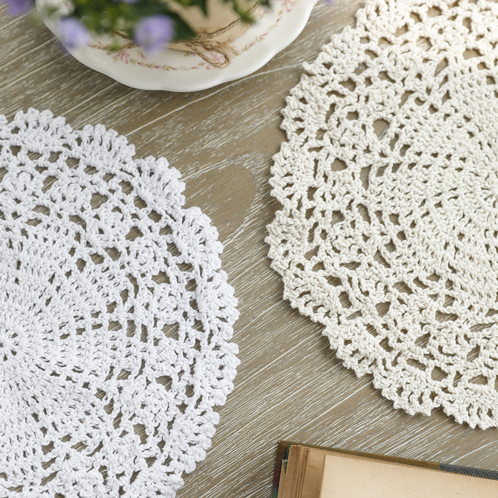 보덴 크로쉐 원형 뜨개 매트 테이블보 S