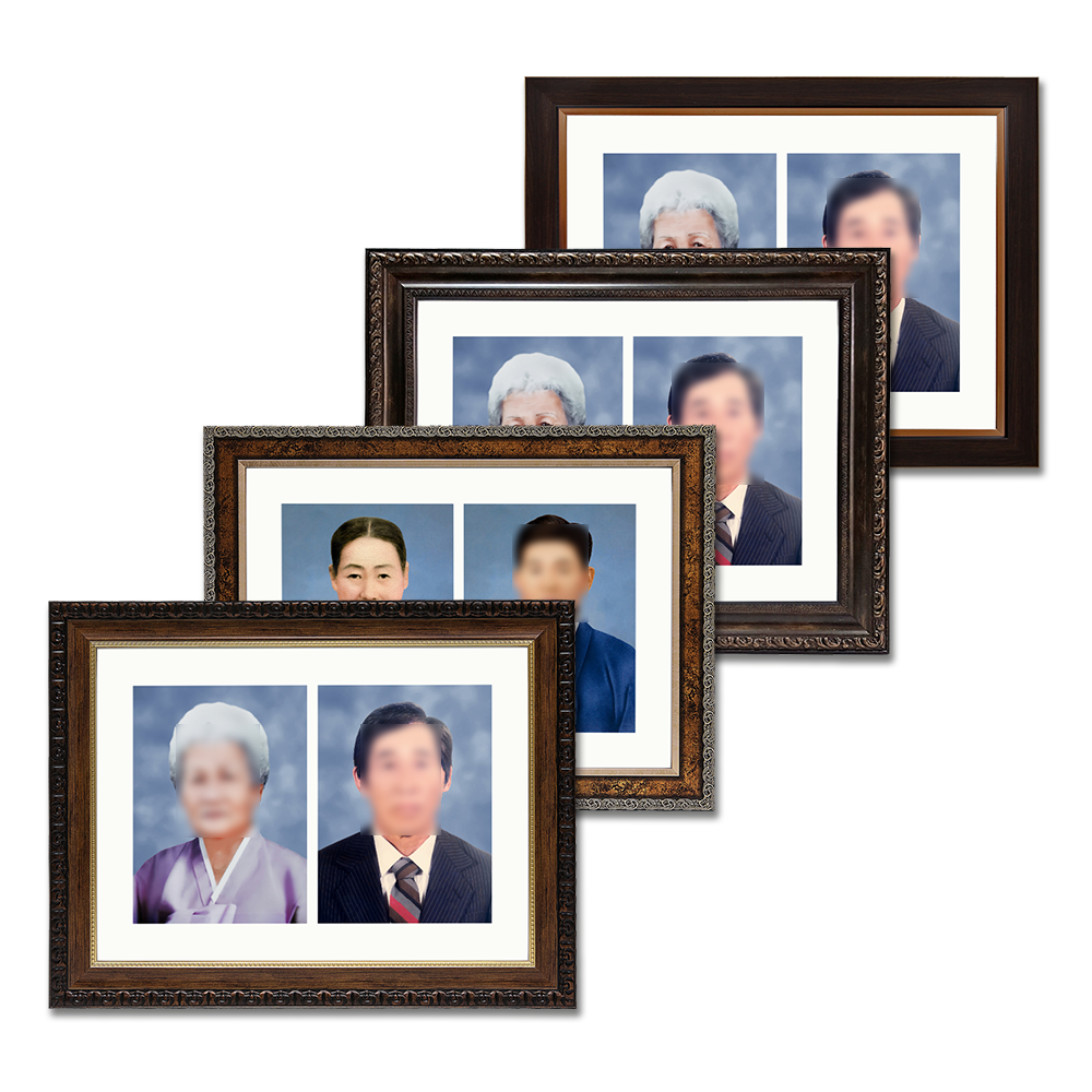 영정액자+사진인화(2인 일체형)완제품 장수사진액자 - 상품 이미지