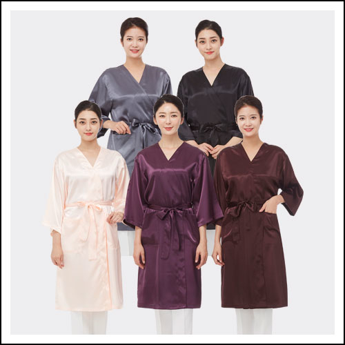 미용실 손님 가운 / 라인 실크 가운 : 피부미용재료