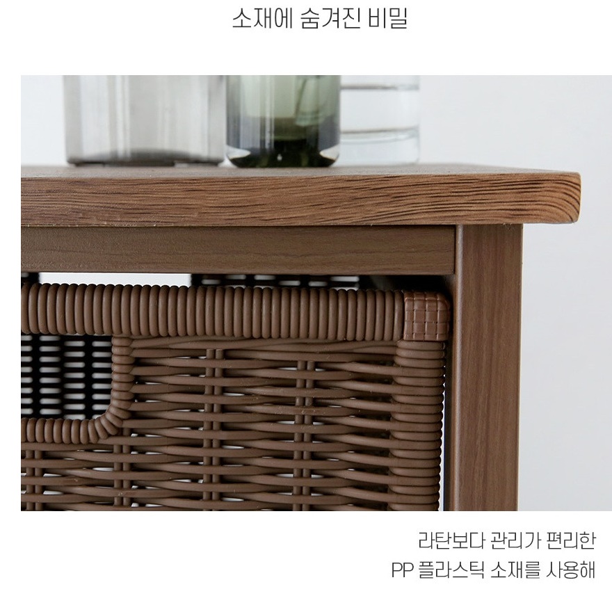 라탄 서랍장 엔틱 서랍장 침실 속옷장 드레스룸 빈티지 서랍장 - 상세 이미지 5