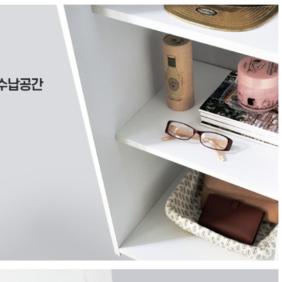 좁은 공간 수납장 전신 거울 수납장 화이트 틈새 수납장 400 - 상세 이미지 3