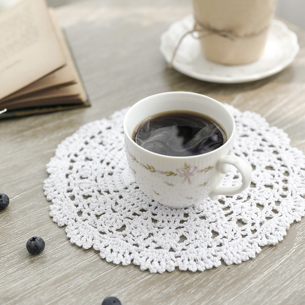 보덴 크로쉐 원형 뜨개 매트 테이블보 S