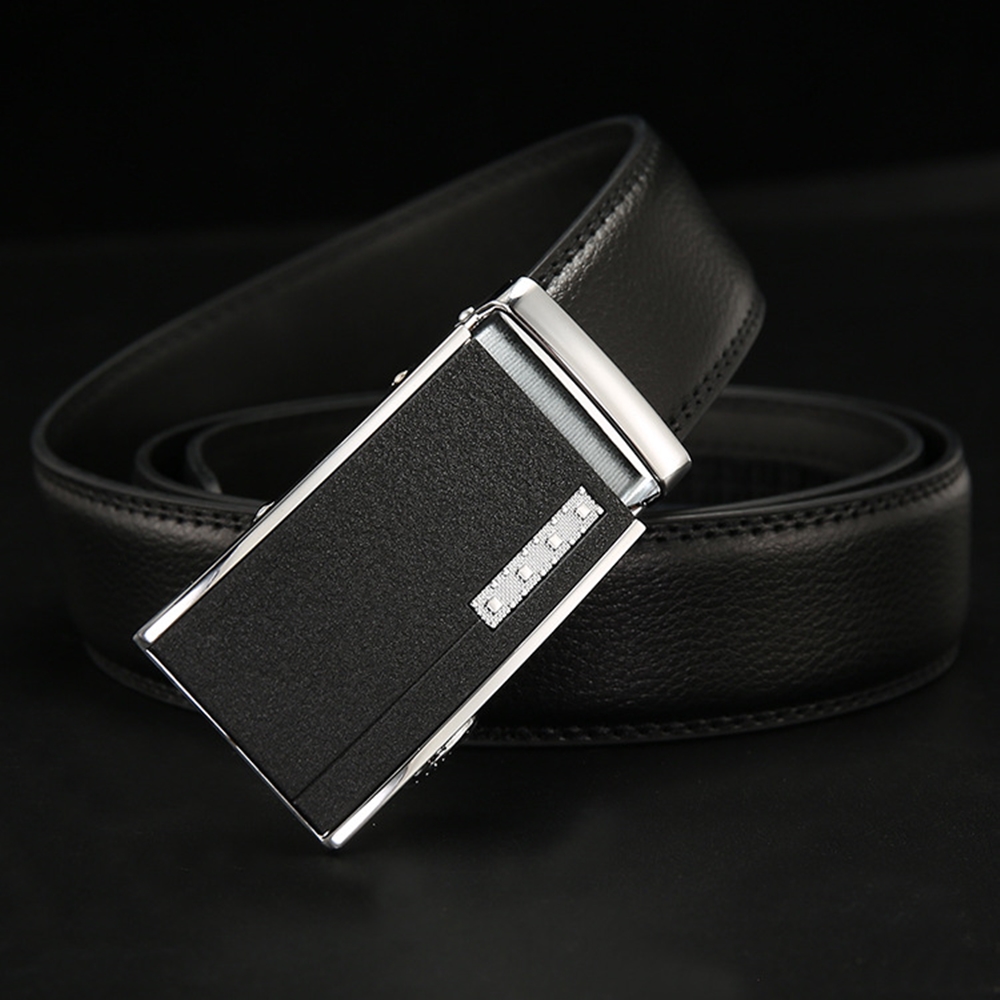 맨즈 남자 벨트 고급 블랙 소가죽 자동 오토 버클 정장 허리띠 남성벨트