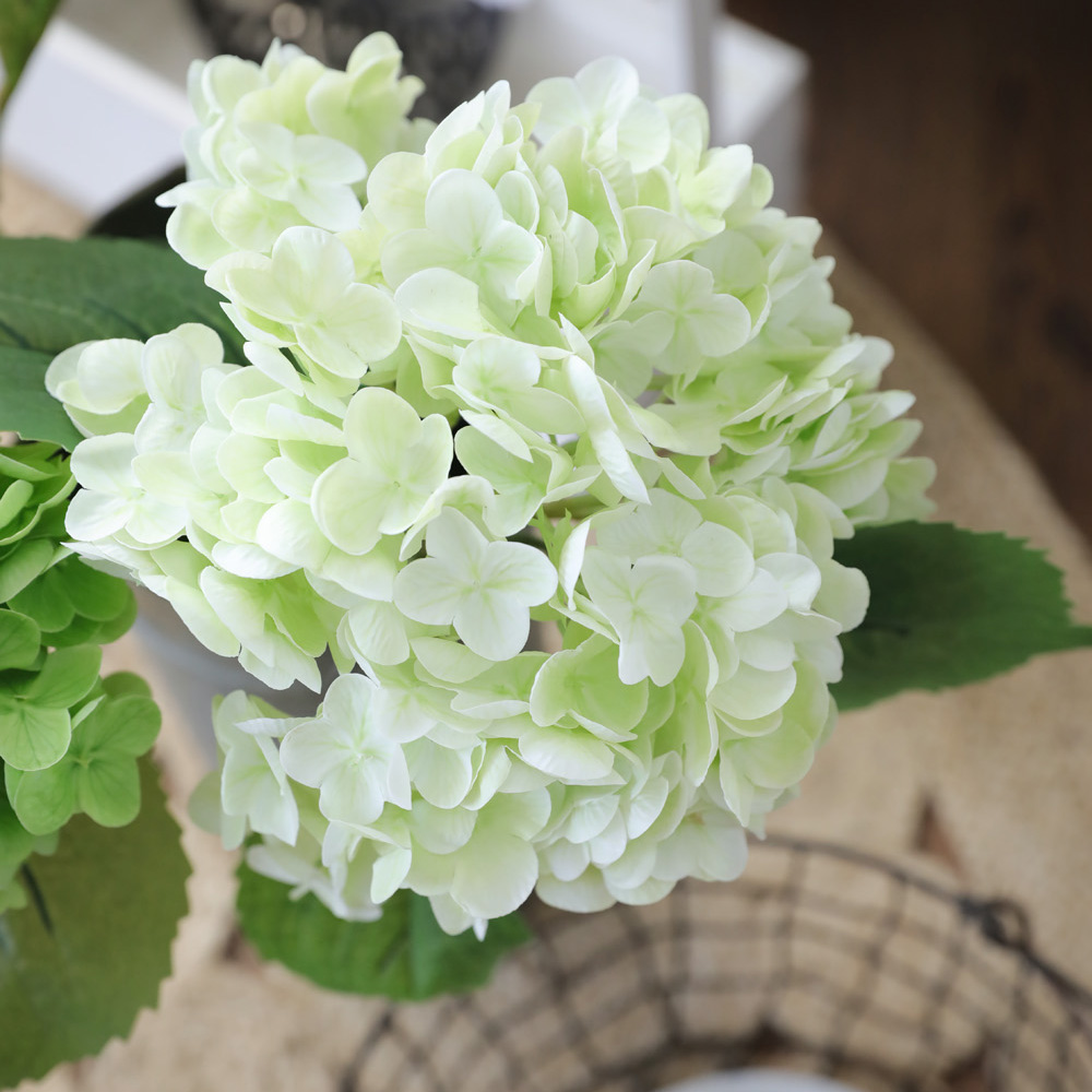 리얼 터치 고급 수국 인조 조화 꽃 인테리어 화병 꽃병 장식 이미지 4