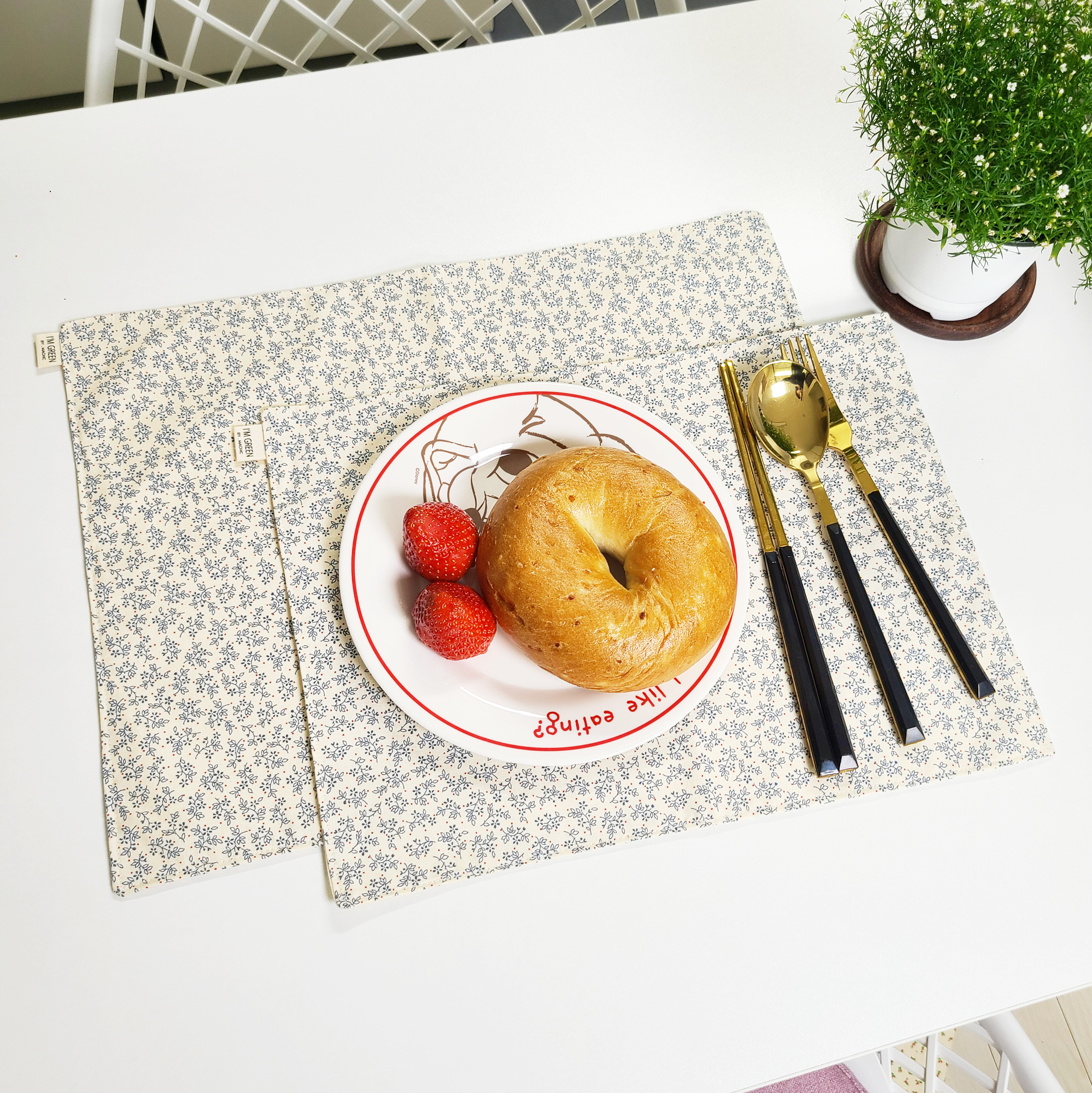 고급수제 패브릭테이블매트 티매트 꽃무늬테이블보