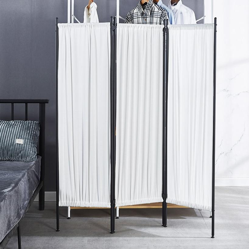 공간분리 가림막파티션 화이트 인테리어가벽 이동식칸막이 3단
