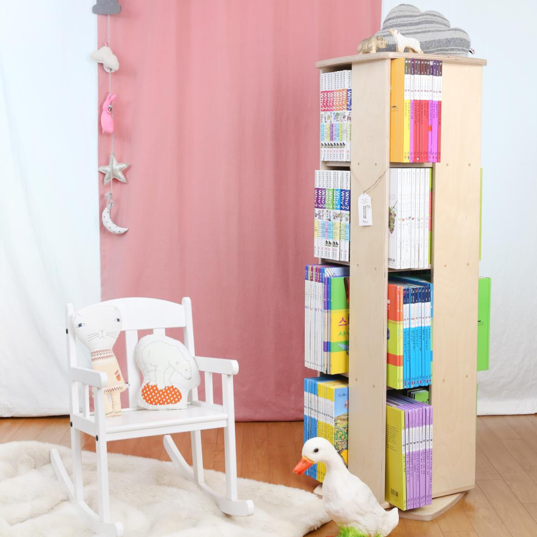 회전책장 아기  유아 키즈 어린이 책장 미르회전책장 4단 33-31-27-25