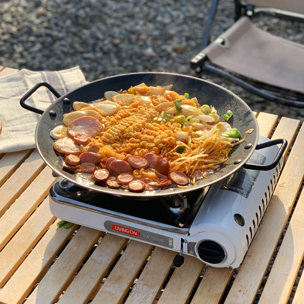 캠핑 무쇠 코팅 그리들 바베큐 불판 주물 그리들팬 가방포함 30cm - 상세 이미지 3