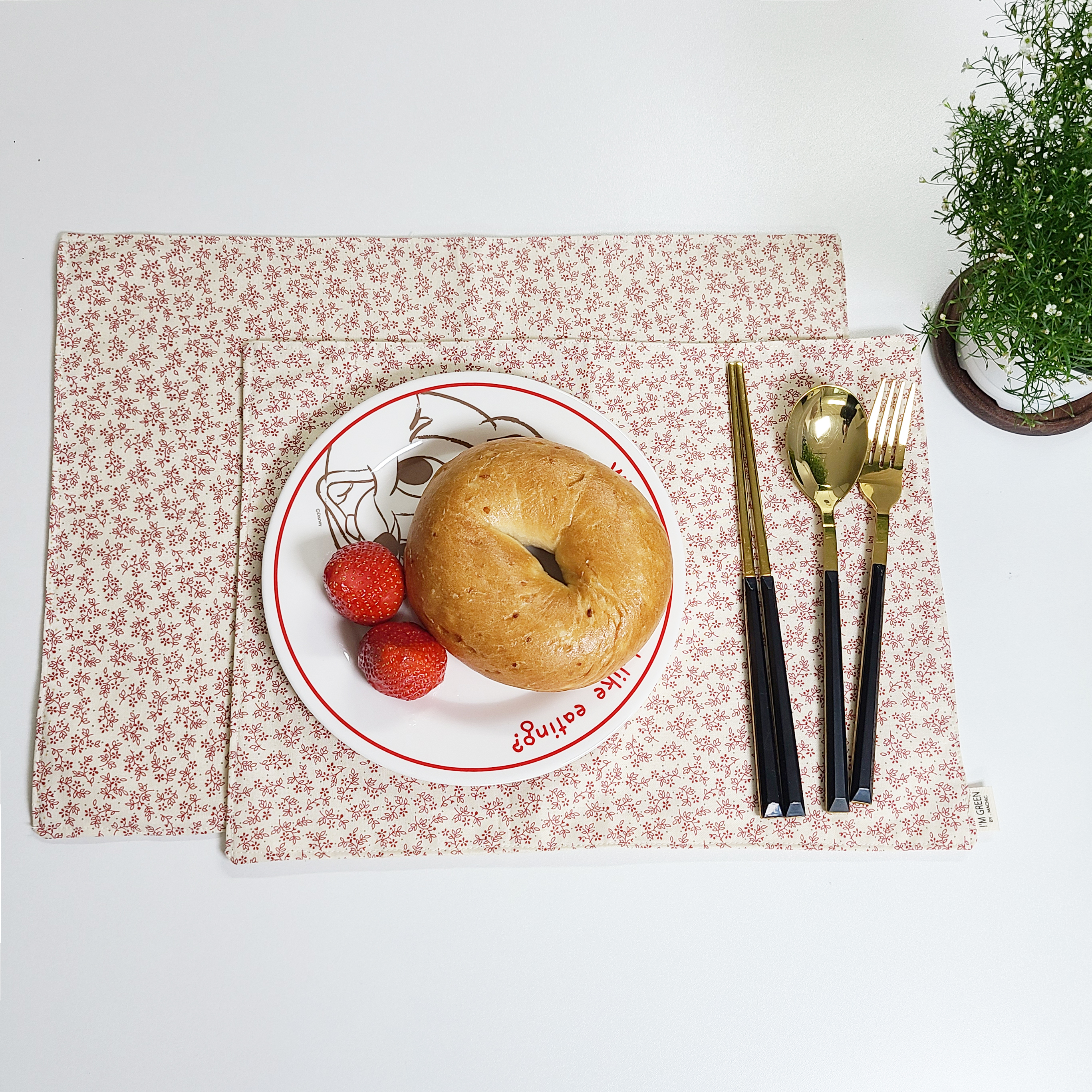 고급수제 패브릭테이블매트 티매트 꽃무늬테이블보