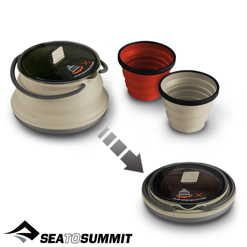 씨투써밋 엑스 세트 11 샌드(2종 3개) 캠핑 접이식 실리콘 주전자 컵 세트