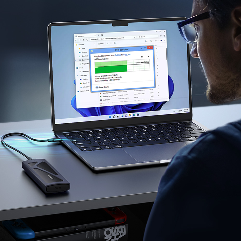 유그린 USB3.2 GEN2 10Gbps M.2 NVMe SSD 외장케이스 블랙, CM578 - 상세 이미지 2
