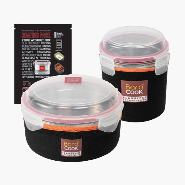 바로쿡 발열도시락 용기 850ml 비화식 발열팩 백패킹