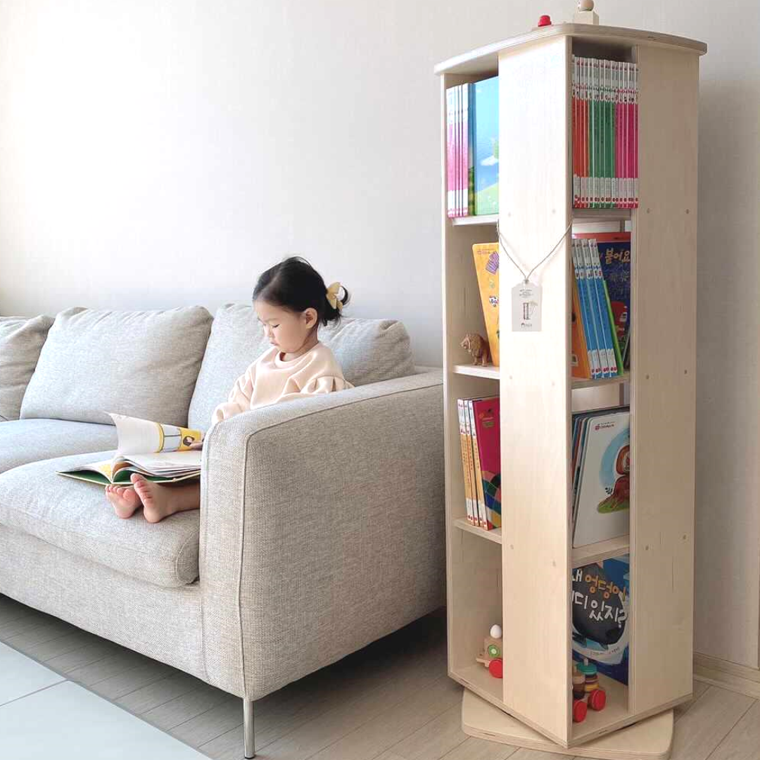 회전책장 아기  유아 키즈 어린이 책장 미르회전책장 4단 33-31-27-25