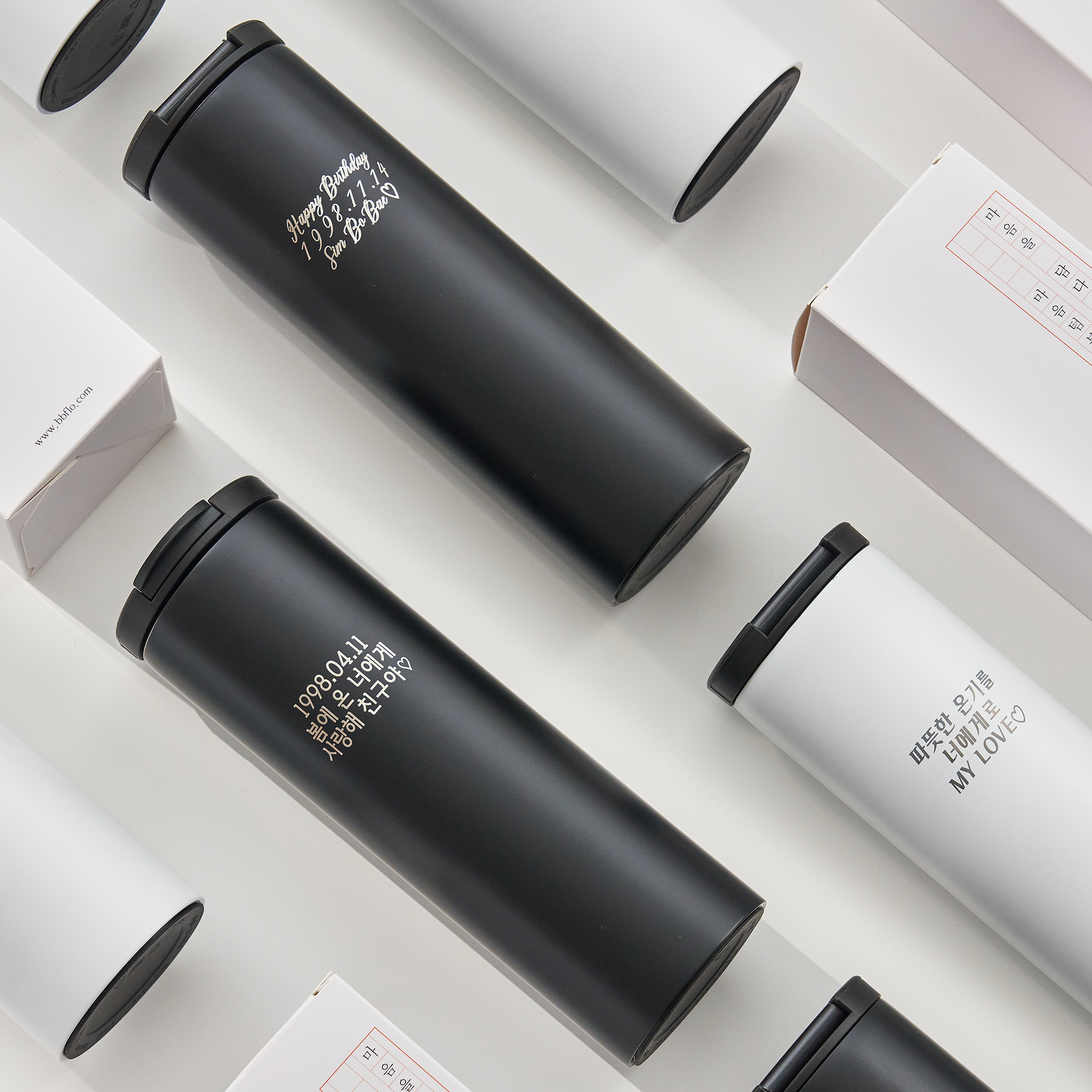 커스텀 글씨각인 레터링 마음 스텐 텀블러 500ml - 상세 이미지 4