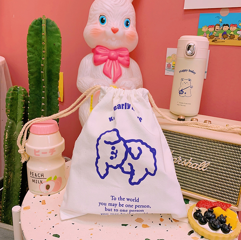 [특가할인] 강아지 복조리 파우치 휴대용 화장품 캔버스 속가방 2size 에코백 상세 이미지 18