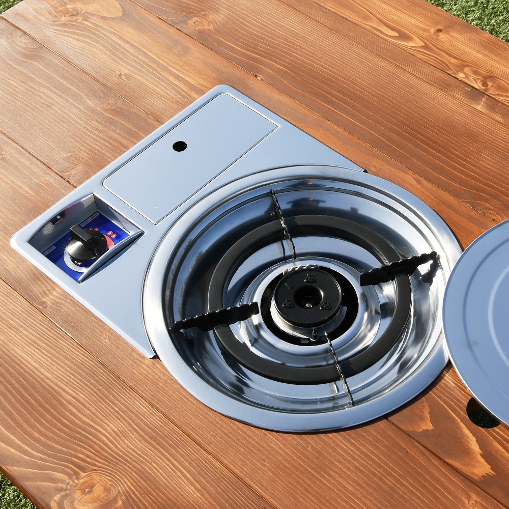 야외테이블세트 조립식 정원 카페 데크 [로스타형]4인월넛