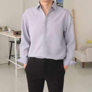 1+1 남자 셔츠 구김없는 빅사이즈 실크 오버핏 남방 셔츠 착용 후기 | 사이즈/핏 총정리 - 상품 이미지 4