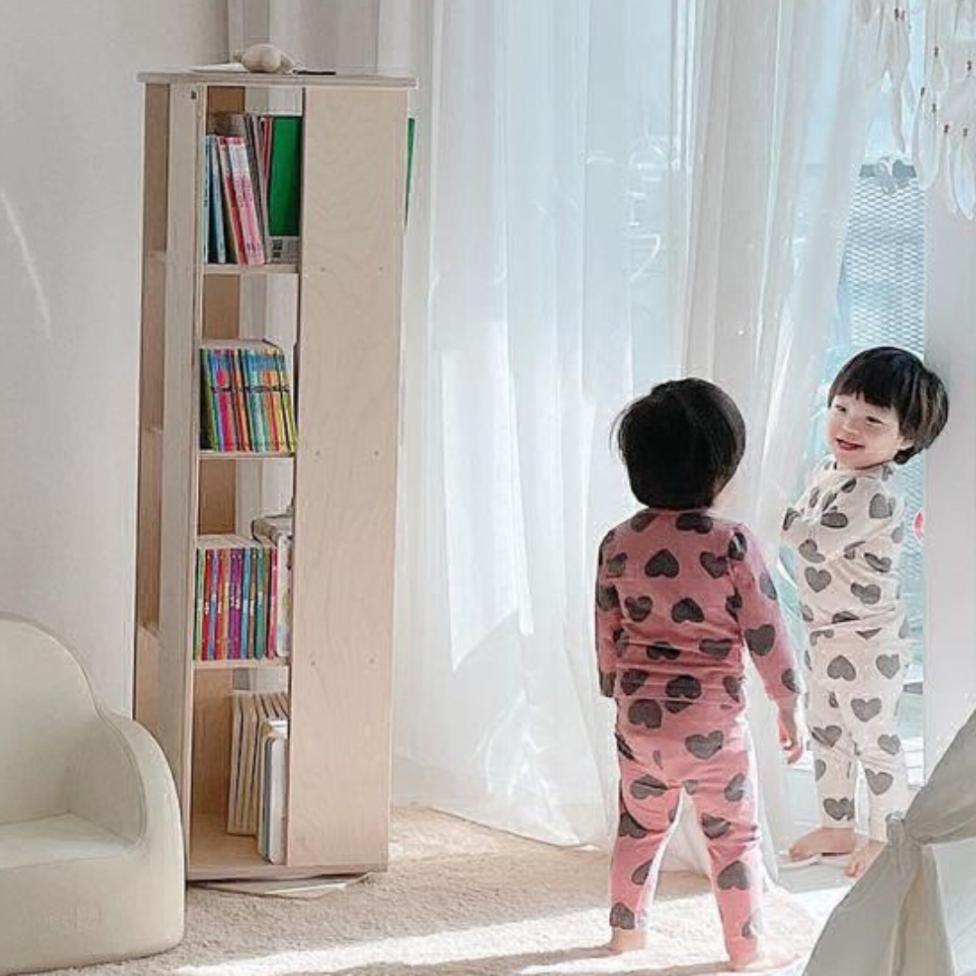 회전책장 아기  유아 키즈 어린이 책장 미르회전책장 4단 33-31-27-25