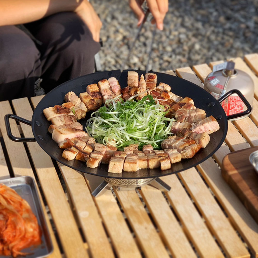 캠핑 무쇠 코팅 그리들 바베큐 불판 주물 그리들팬 가방포함 30cm - 상세 이미지 2