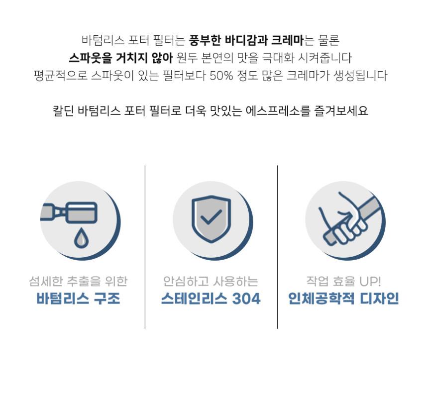 칼딘 바텀리스 포터필터 51mm 맥널티 오르테 포타필터 블랙 바스켓 미포함 판매처 상세 정보 이미지 4