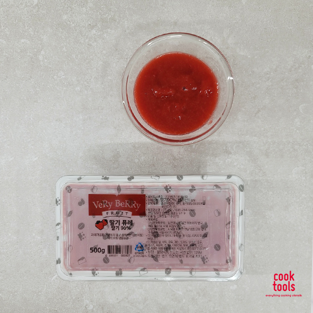 [아이스박스 포함] 냉동 딸기 퓨레 과일퓨레 500g