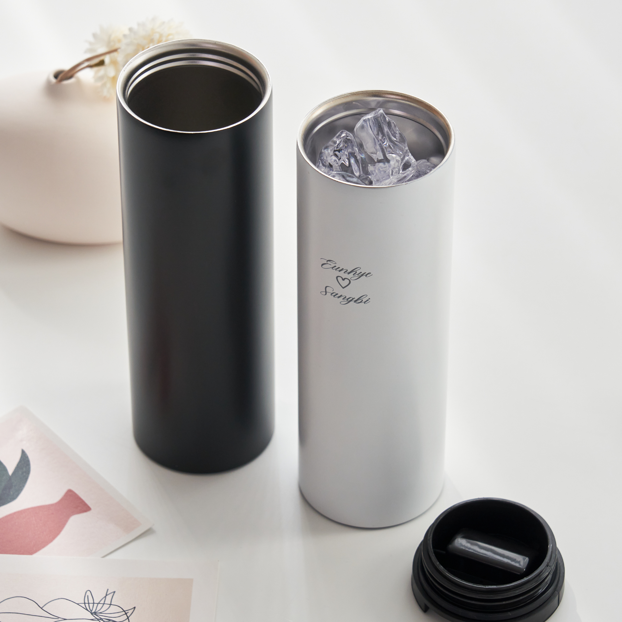커스텀 글씨각인 레터링 마음 스텐 텀블러 500ml - 상세 이미지 5