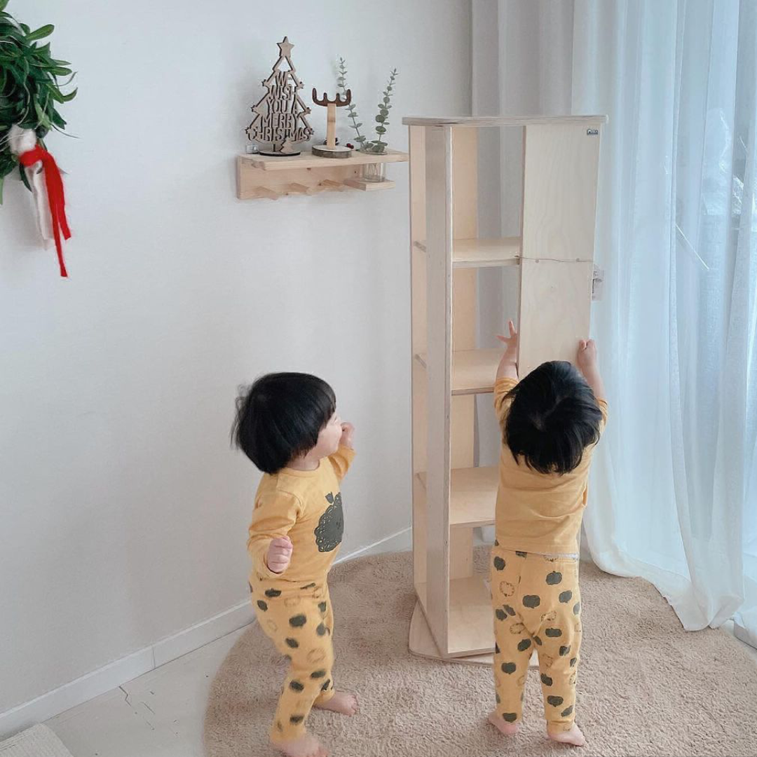 회전책장 아기  유아 키즈 어린이 책장 미르회전책장 4단 33-31-27-25