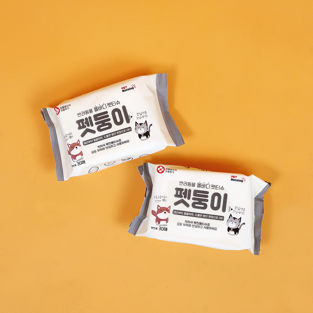 강아지 애견 고양이 전용물티슈 귀깨끗 손발엉덩이 똥꼬 배변 티슈 궁뎅이 비데티슈 3set - 상품 이미지
