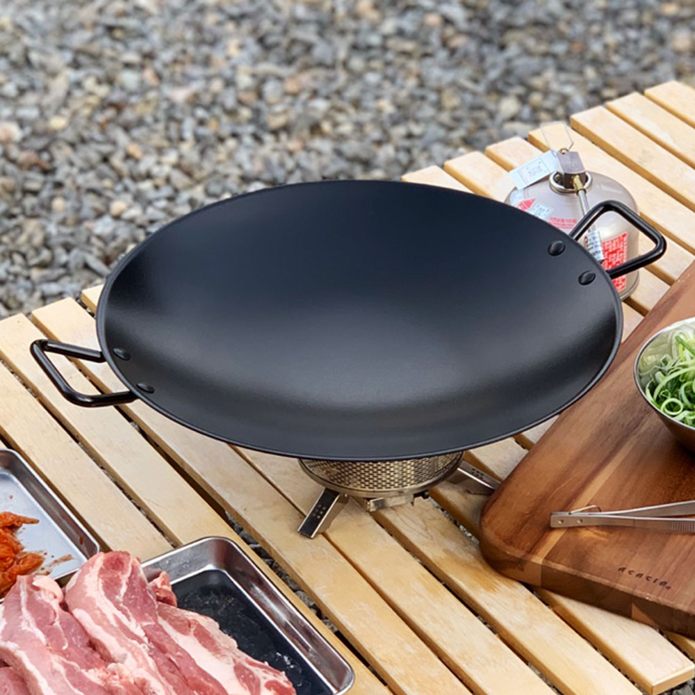 캠핑 무쇠 코팅 그리들 바베큐 불판 주물 그리들팬 가방포함 30cm 이미지 8