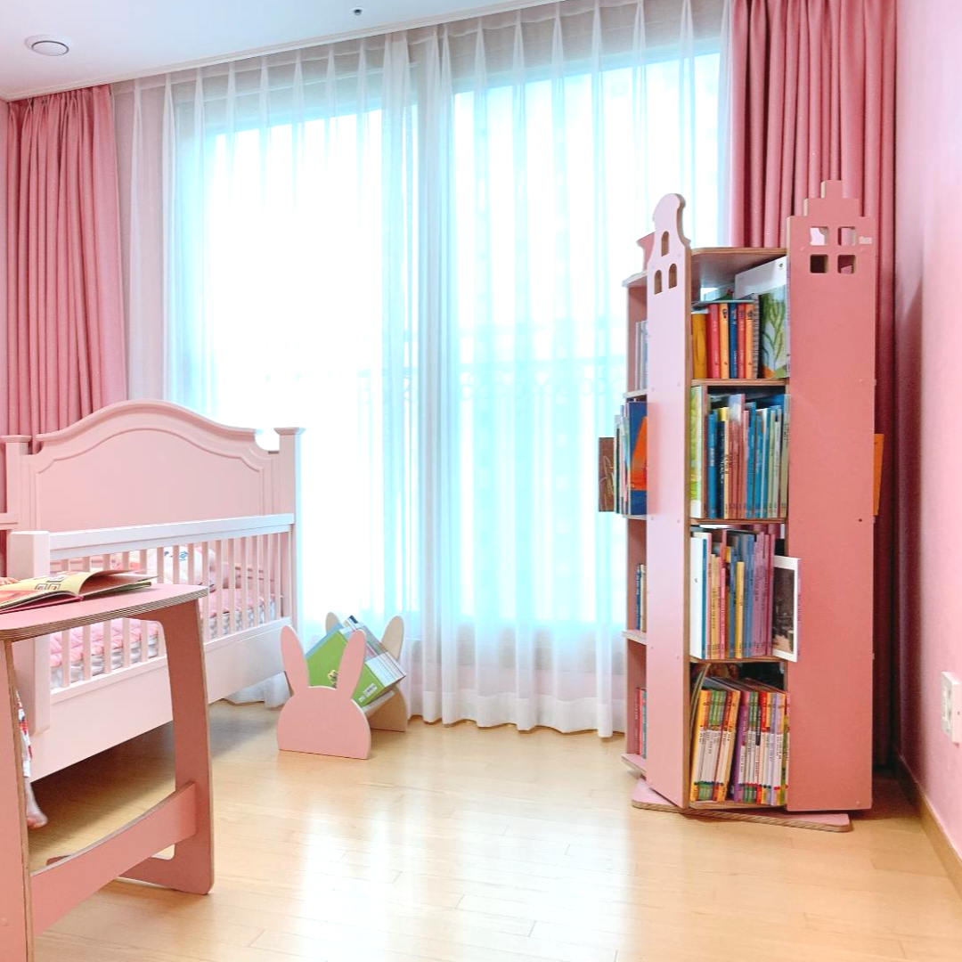 회전책장  포레아  4단 아기책장 유아 어린이 책장 암스텔 화이트