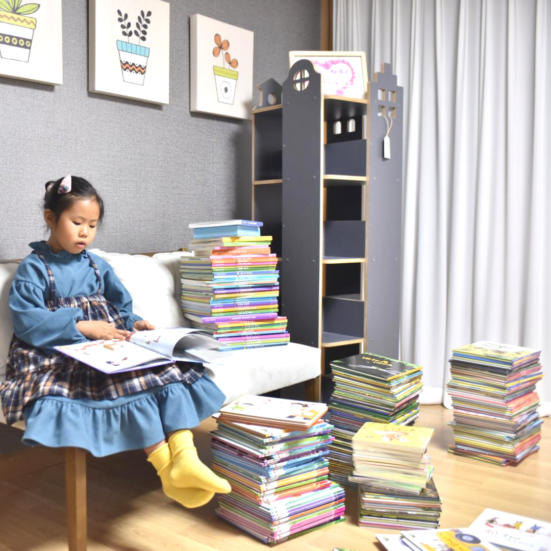 회전책장  포레아  4단 아기책장 유아 어린이 책장 암스텔 화이트