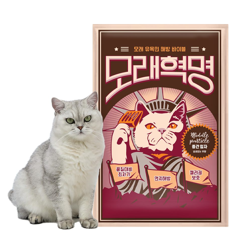 모래혁명 중간 입자 무향 고양이 벤토나이트 모래 6kg, 3개 - 상세 이미지 4