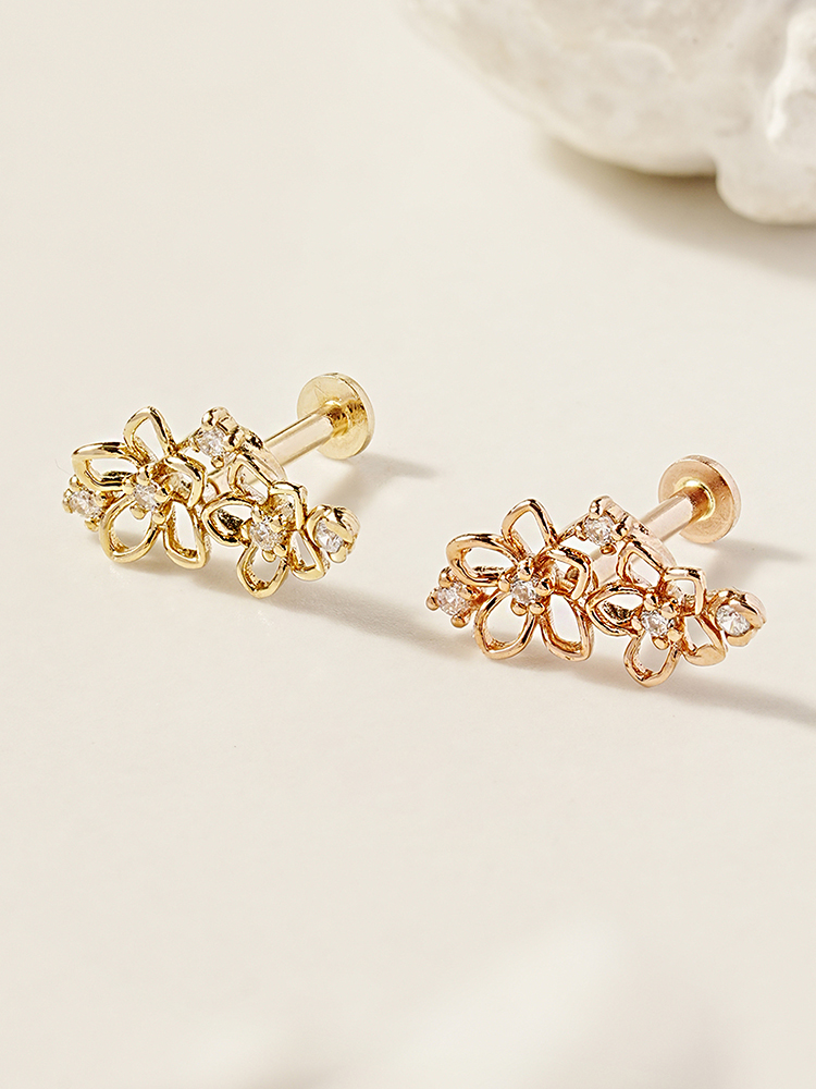 14K 인터널 트윈 플라워 라블렛 피어싱