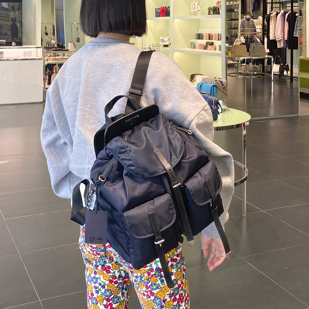 【セール】プラダ☆ナイロン&サフィアーノ バックパック 1BZ063 セール】プラダ☆ナイロン&サフィアーノ バックパック 1BZ063
