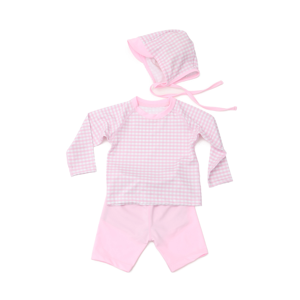 아기 유아 수영복 여아 남아 래쉬가드 [체크2PCS] - 상세 이미지 3