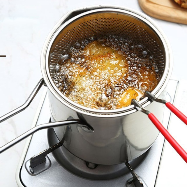 스텐 미니 튀김 냄비 작은 튀김용 소형 캠핑 미니 튀김기