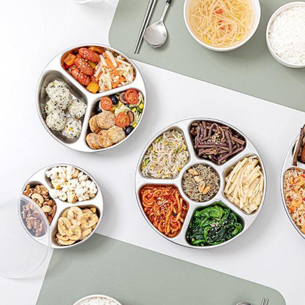 칸막이반찬통 스텐 칸칸이 나눔반찬통 1호(3구) - 상품 이미지