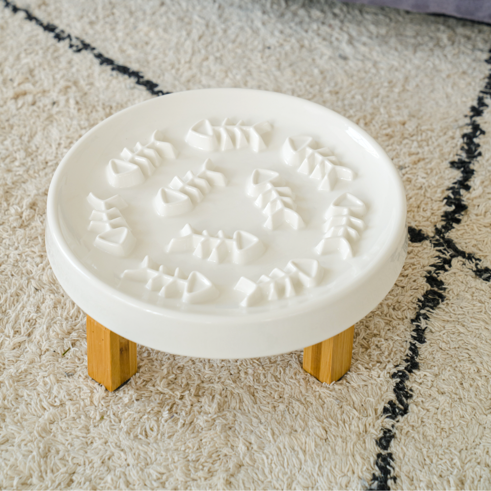 고양이 슬로우식기 강아지 급체방지 식기 밥그릇 식탁 세라믹