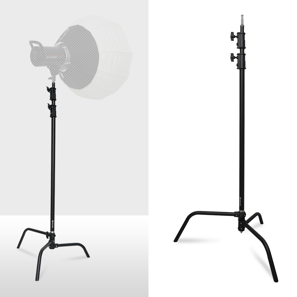 C스탠드 조명 삼각대 라이트 스탠드 유튜브 촬영 방송 장비 블랙