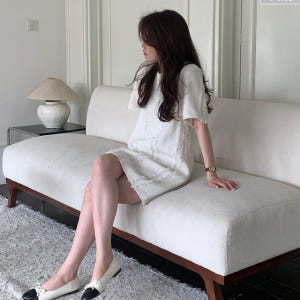 크빌 수술 트위드 라운드 미니 원피스 2col 여름 봄 루즈핏 하객 모임... 착용 후기 | 사이즈/핏 총정리 - 상품 이미지 3