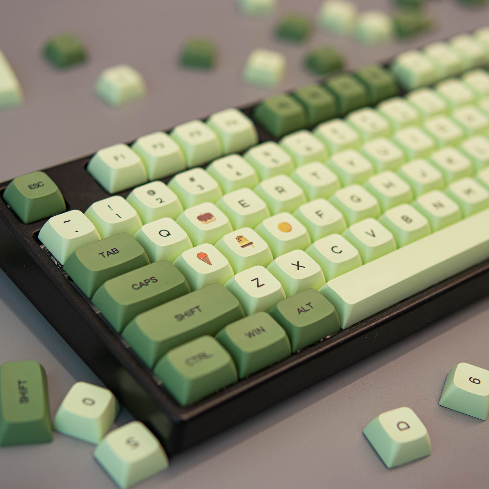 녹차 XDA PBT 키캡 기계식 키보드 텐키리스 독거미 말차 - 상세 이미지 2