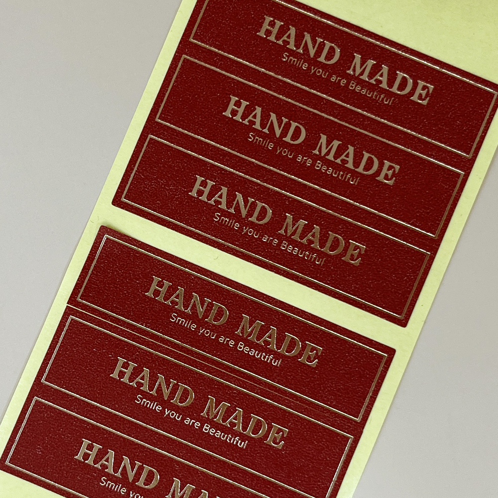 핸드메이드 동박 스티커 3매 (레드) - 상세 이미지 2