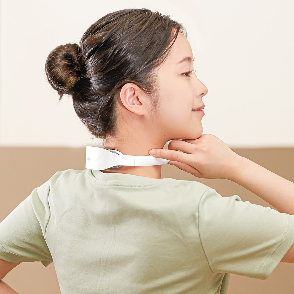 오아 넥큐어 휴대용 온열 저주파 EMS 목 마사지기 무선 미니 소형 전기 안마기 - 상세 이미지 2