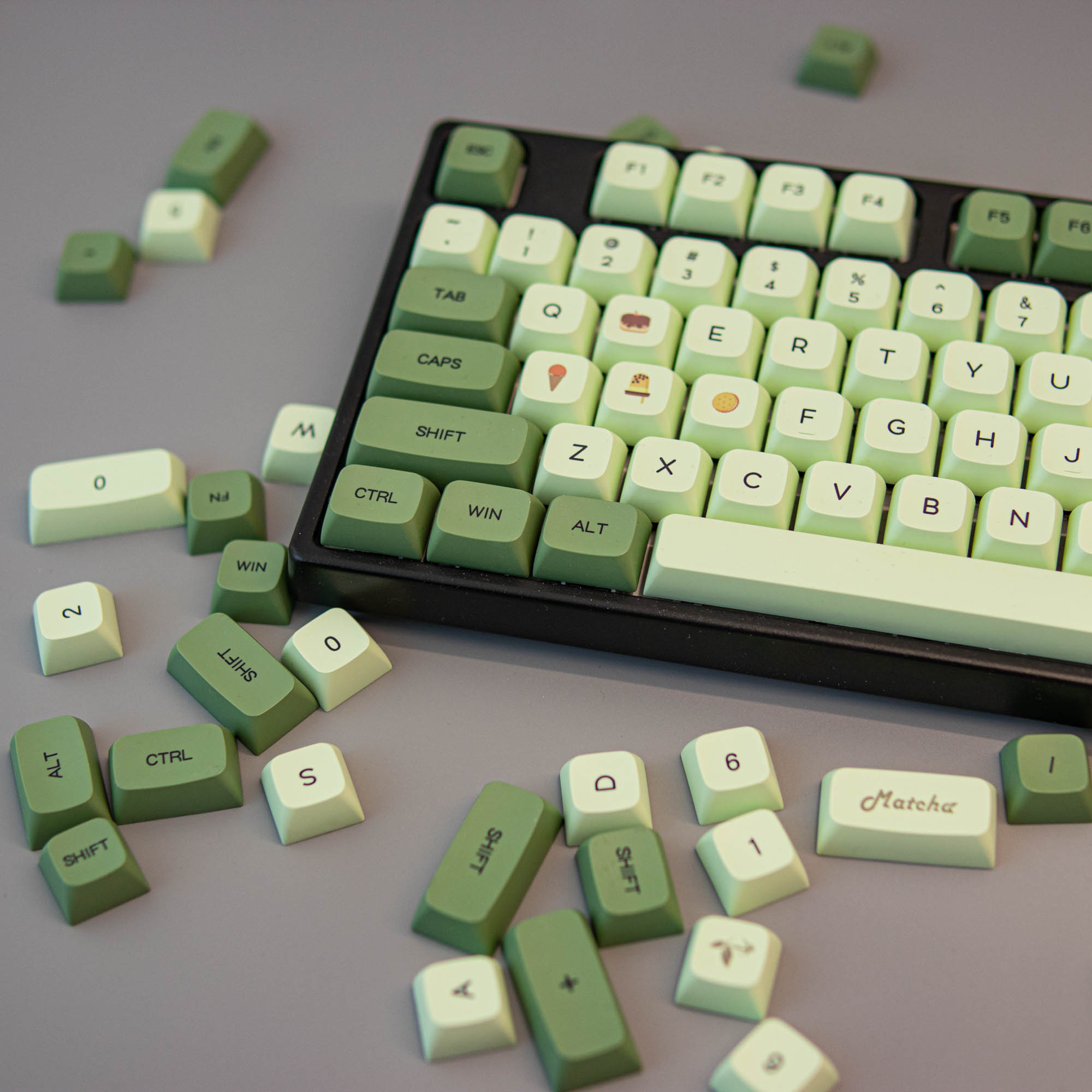 녹차 XDA PBT 키캡 기계식 키보드 텐키리스 독거미 말차 - 상품 이미지