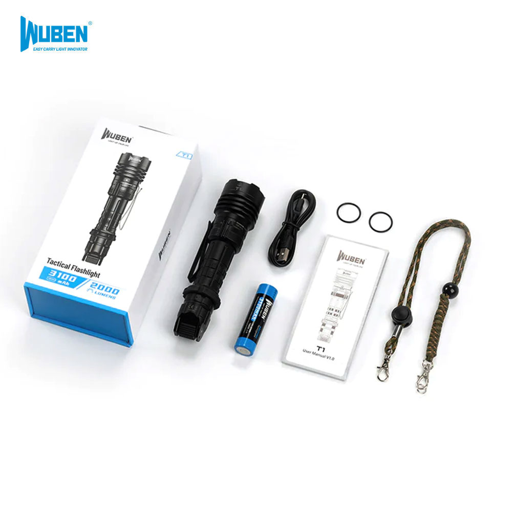 우벤 T1 전술 손전등 2000루멘 군용 군인 LED 후레쉬 휴대용 택티컬 랜턴 라이트