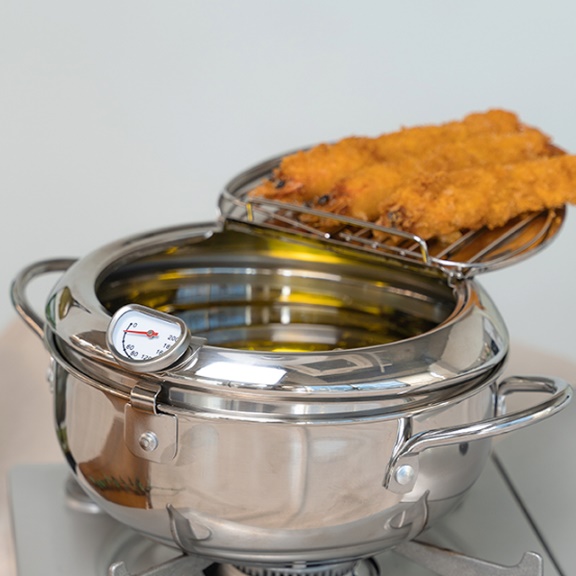 튀김용냄비 작은 미니튀김냄비 캠핑튀김기 캠핑용튀김기