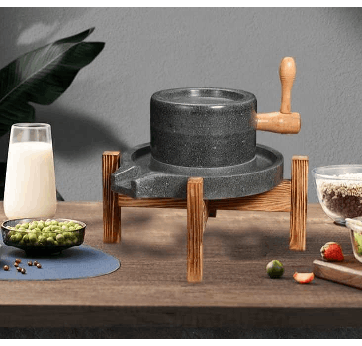 수동 원두 분쇄기 커피 참깨 곡물 분말 그라인더 맷돌 맷돌 20x30cm+나무받침+두부틀 : 오케이트레이드