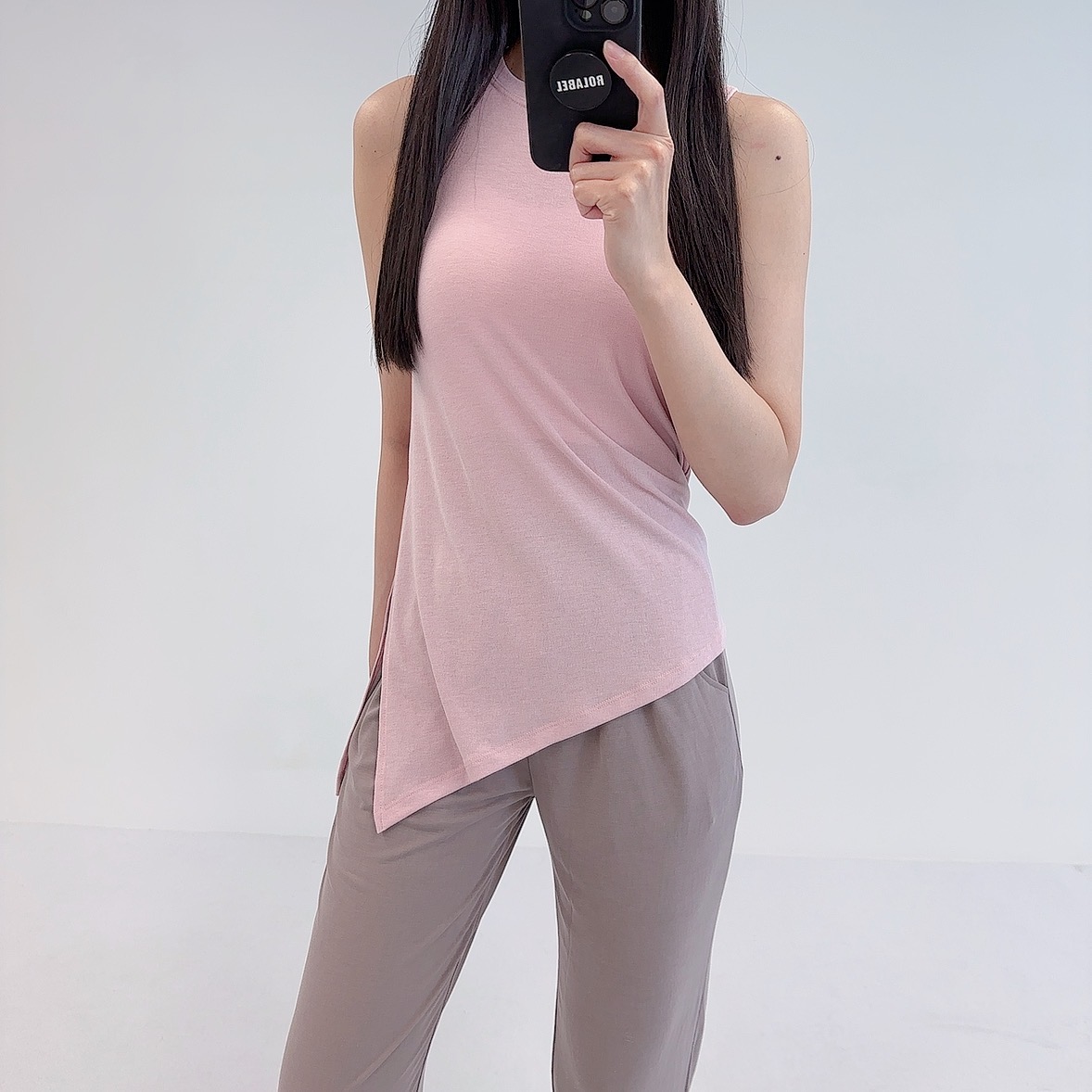 로라벨 시카 필라테스복 여성 요가복 필라테스 요가 나시 상의 티셔츠 운동복 애슬레저 탑 - 상세 이미지 2