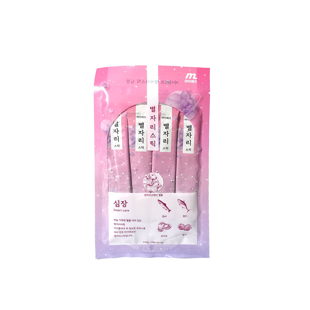 마이베프 별자리스틱 15gX4P 고양이 츄르 간식 심장건강, 60g, 1개 - 메인 이미지